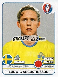 Sticker Ludwig Augustinsson - UEFA Euro France 2016 n. 550x - Panini