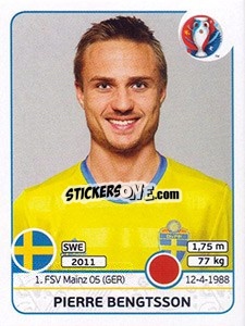 Sticker Pierre Bengtsson - UEFA Euro France 2016 n. 551 - Panini