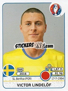 Sticker Victor Lindelöf - UEFA Euro France 2016 - Panini