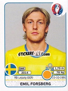 Sticker Emil Forsberg - UEFA Euro France 2016 n. 559 - Panini
