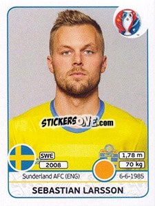Sticker Sebastian Larsson - UEFA Euro France 2016 - Panini