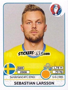 Sticker Sebastian Larsson - UEFA Euro France 2016 n. 561 - Panini