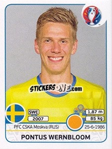 Sticker Pontus Wernbloom - UEFA Euro France 2016 n. 564 - Panini