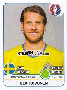 Sticker Ola Toivonen - UEFA Euro France 2016 n. 566 - Panini