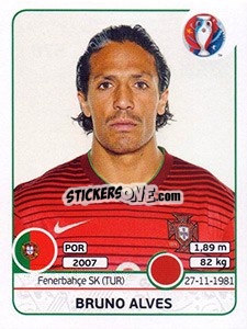 Sticker Bruno Alves - UEFA Euro France 2016 - Panini