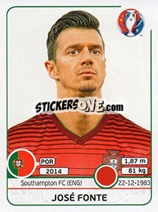 Sticker José Fonte - UEFA Euro France 2016 n. 582x - Panini