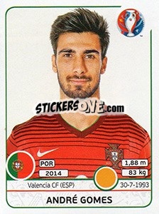 Sticker André Gomes - UEFA Euro France 2016 n. 585x - Panini