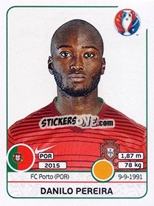 Sticker Danilo Pereira - UEFA Euro France 2016 n. 586 - Panini