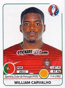 Sticker William Carvalho - UEFA Euro France 2016 n. 587 - Panini