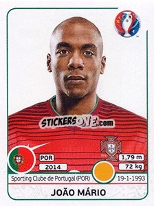 Sticker João Mário - UEFA Euro France 2016 - Panini