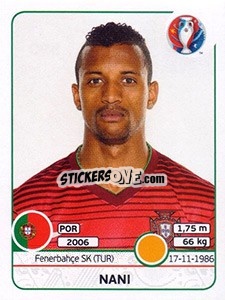 Sticker Nani - UEFA Euro France 2016 n. 590 - Panini