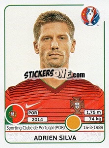 Sticker Adrien Silva - UEFA Euro France 2016 - Panini