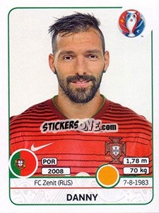 Sticker Danny - UEFA Euro France 2016 n. 592 - Panini