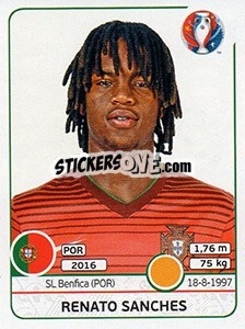 Sticker Renato Sanches - UEFA Euro France 2016 - Panini