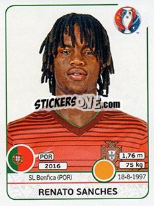 Sticker Renato Sanches - UEFA Euro France 2016 n. 592x - Panini