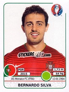 Sticker Bernardo Silva - UEFA Euro France 2016 n. 594 - Panini