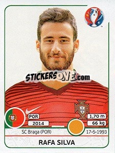 Sticker Rafa Silva - UEFA Euro France 2016 n. 594x - Panini
