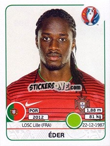 Sticker Éder - UEFA Euro France 2016 n. 595 - Panini
