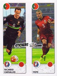 Sticker Ricardo Carvalho / Pepe - UEFA Euro France 2016 n. 599 - Panini