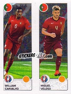 Sticker William Carvalho / Miguel Veloso - UEFA Euro France 2016 - Panini