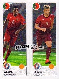 Sticker William Carvalho / Miguel Veloso - UEFA Euro France 2016 n. 601 - Panini