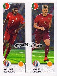 Cromo William Carvalho / Miguel Veloso - UEFA Euro France 2016 - Panini