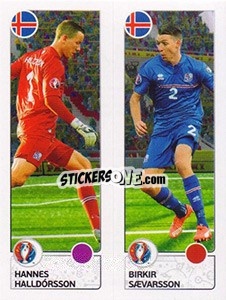 Sticker Hannes Halldórsson / Birkir Sævarsson - UEFA Euro France 2016 - Panini