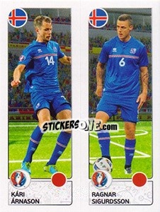 Sticker Kári Árnason / Ragnar Sigurdsson - UEFA Euro France 2016 n. 605 - Panini