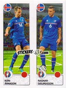 Sticker Kári Árnason / Ragnar Sigurdsson - UEFA Euro France 2016 - Panini