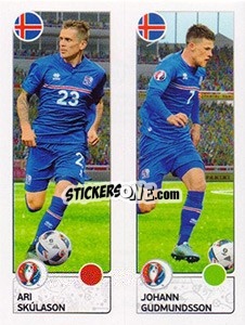 Cromo Ari Skúlason / Johann Gudmundsson - UEFA Euro France 2016 - Panini