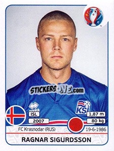 Cromo Ragnar Sigurdsson - UEFA Euro France 2016 - Panini