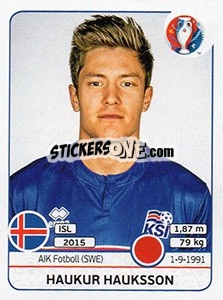Sticker Haukur Hauksson - UEFA Euro France 2016 - Panini