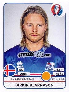 Sticker Birkir Bjarnason - UEFA Euro France 2016 n. 616 - Panini