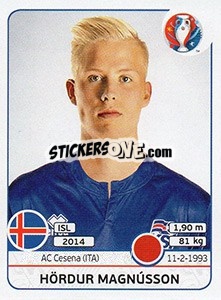 Sticker Hördur Magnússon - UEFA Euro France 2016 - Panini