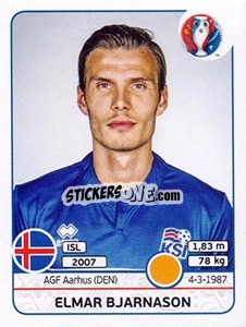 Sticker Elmar Bjarnason - UEFA Euro France 2016 - Panini