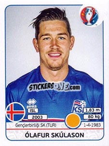 Sticker Ólafur Skúlason - UEFA Euro France 2016 - Panini