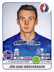 Sticker Jón Dadi Bödvarsson - UEFA Euro France 2016 - Panini