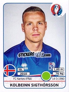 Sticker Kolbeinn Sigthórsson - UEFA Euro France 2016 n. 627 - Panini