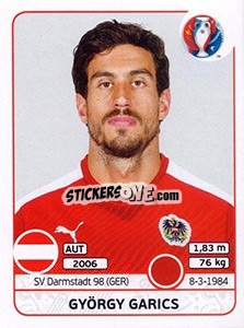 Sticker György Garics - UEFA Euro France 2016 - Panini