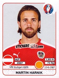 Sticker Martin Harnik - UEFA Euro France 2016 n. 644 - Panini
