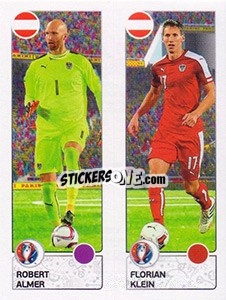 Sticker Robert Almer / Florian Klein - UEFA Euro France 2016 - Panini