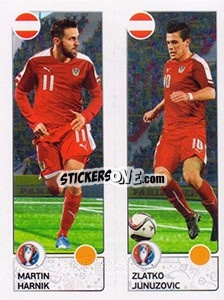 Sticker Martin Harnik / Zlatko Junuzovic - UEFA Euro France 2016 n. 653 - Panini