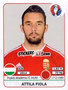 Sticker Attila Fiola - UEFA Euro France 2016 n. 664 - Panini
