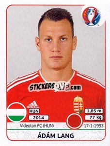 Sticker Ádám Lang - UEFA Euro France 2016 n. 666 - Panini