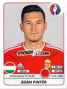 Sticker Ádám Pintér - UEFA Euro France 2016 n. 668 - Panini