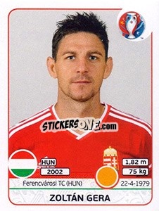Sticker Zoltán Gera - UEFA Euro France 2016 - Panini