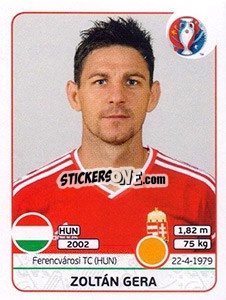 Sticker Zoltán Gera - UEFA Euro France 2016 n. 670 - Panini