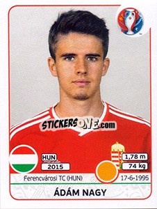 Sticker Ádám Nagy - UEFA Euro France 2016 n. 671 - Panini
