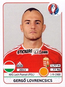 Sticker Gergo Lovrencsics - UEFA Euro France 2016 - Panini