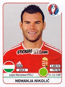 Sticker Nemanja Nikolic - UEFA Euro France 2016 - Panini